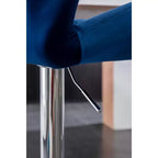 Tabouret de bar réglable en hauteur et pivotant en velours capitonné Diamond Breni de Roundhill Furniture, bleu, lot de 2