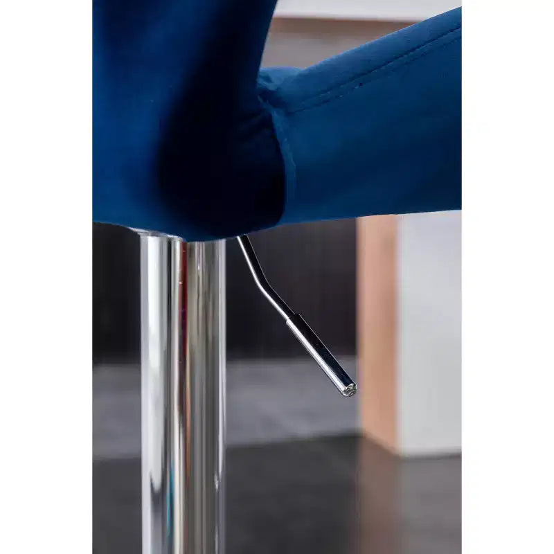 Tabouret de bar réglable en hauteur et pivotant en velours capitonné Diamond Breni de Roundhill Furniture, bleu, lot de 2