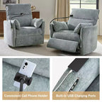 Fauteuil inclinable, pivotant et berçant Julius 38 Power Nursery avec port USB | HULALA HOME