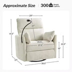 Fauteuil inclinable, pivotant et berçant Julius 38 Power Nursery avec port USB | HULALA HOME