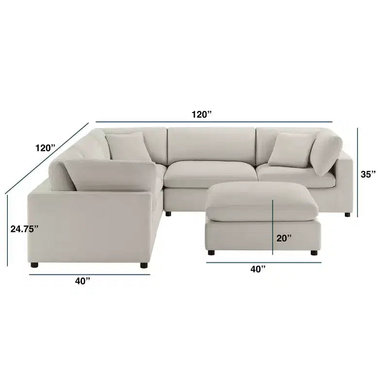 Canapé modulaire 6 pièces Casella Comfort Pointe