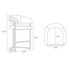 Lot de 2 tabourets de bar à hauteur de comptoir modernes rembourrés en similicuir Augusta de Manhattan Comfort