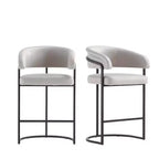 Manhattan Comfort Set of 2 Augusta Modern Leatherette Upholstered Counter Height Barstools