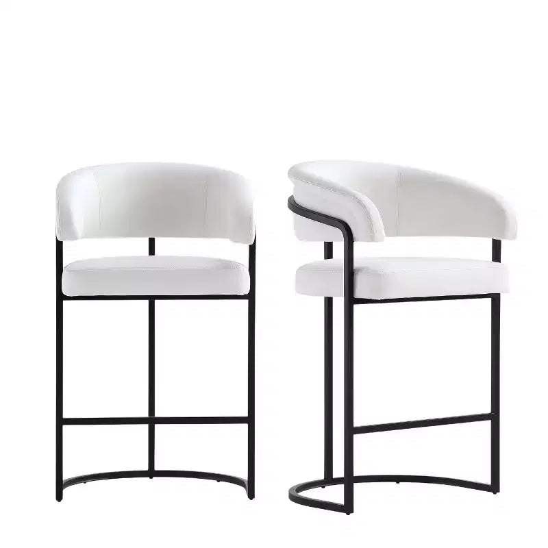 Lot de 2 tabourets de bar à hauteur de comptoir modernes rembourrés en similicuir Augusta de Manhattan Comfort