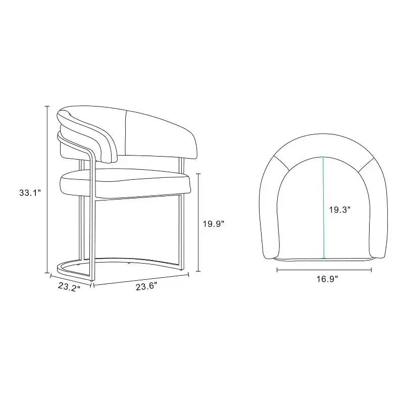 Manhattan Comfort Lot de 2 Chaises de Salle à Manger Modernes Capitonnées en Similicuir Augusta