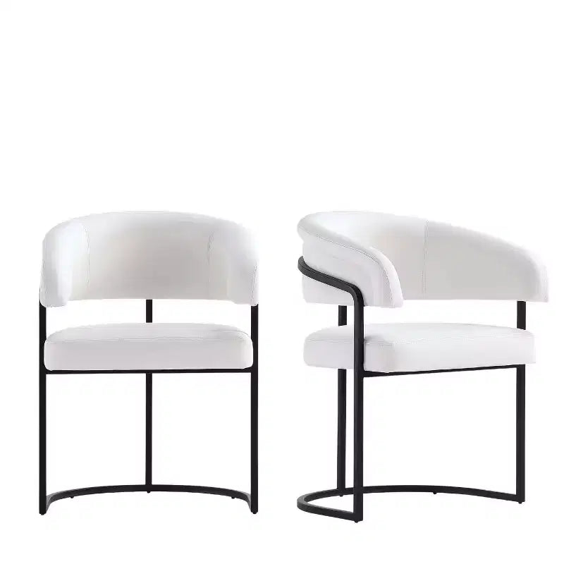 Manhattan Comfort Lot de 2 Chaises de Salle à Manger Modernes Capitonnées en Similicuir Augusta