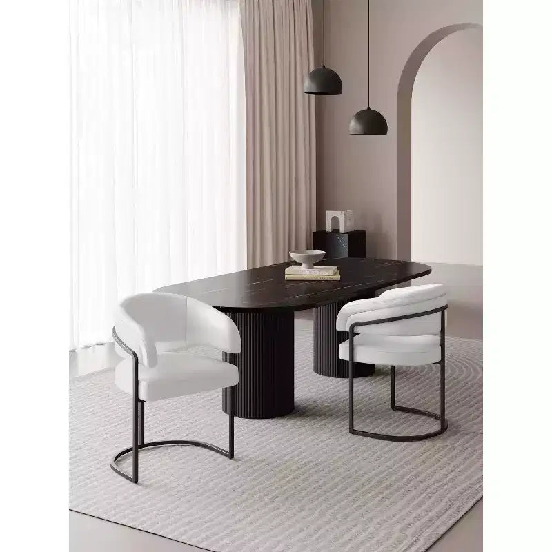 Manhattan Comfort Lot de 2 Chaises de Salle à Manger Modernes Capitonnées en Similicuir Augusta