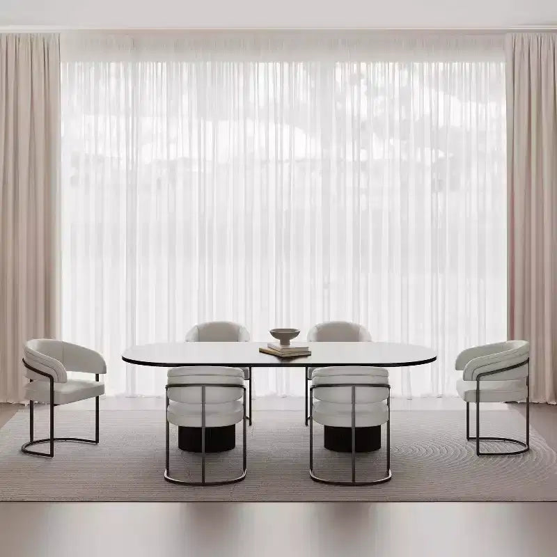 Manhattan Comfort Set of 6 Augusta Modern Leatherette Upholstered Dining Chairs