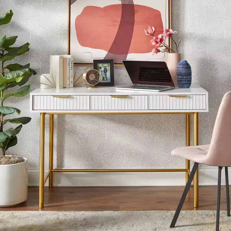 Lifestorey Bureau Russo 3 tiroirs Moderne Chic