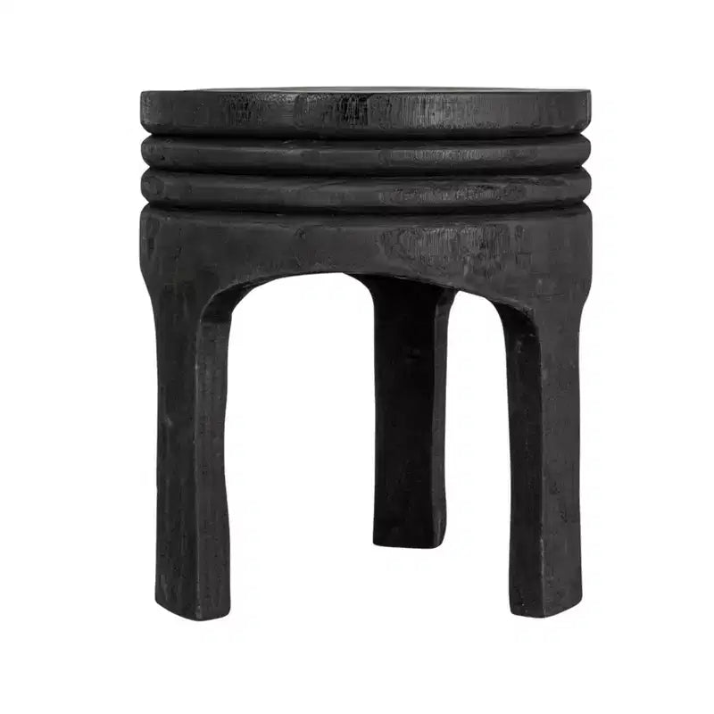 Table d'appoint sculptée en bois "Maison d'Histoires"