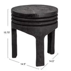 Table d'appoint sculptée en bois "Maison d'Histoires"