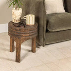 Table d'appoint sculptée en bois "Maison d'Histoires"