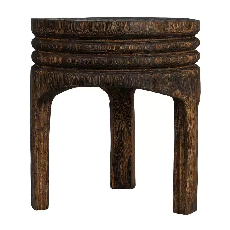 Table d'appoint sculptée en bois "Maison d'Histoires"