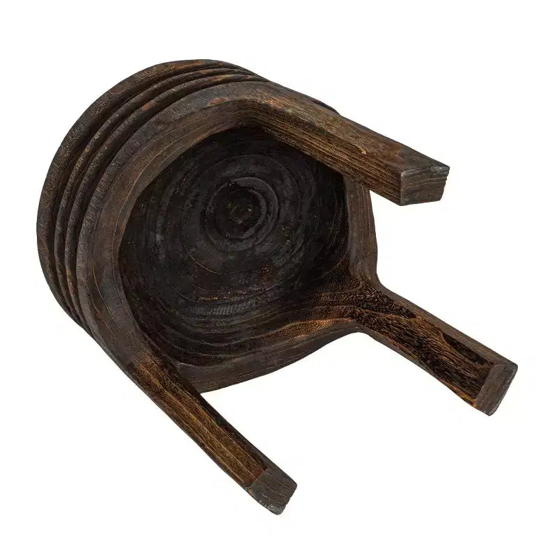 Table d'appoint sculptée en bois "Maison d'Histoires"