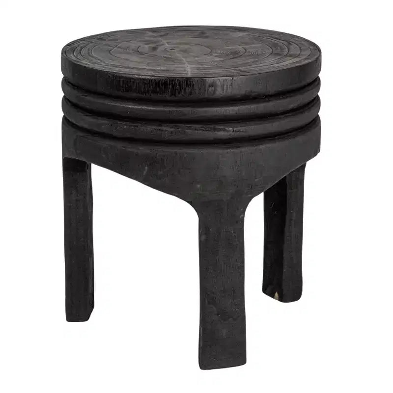 Table d'appoint sculptée en bois "Maison d'Histoires"