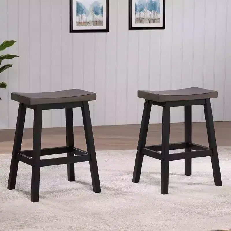 Brassex Lot de 2 tabourets de bar hauteur comptoir Ashanti