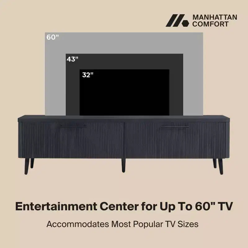 Meuble TV Jodie 68.9 Manhattan Comfort pour téléviseurs jusqu'à 60 po avec 2 tiroirs