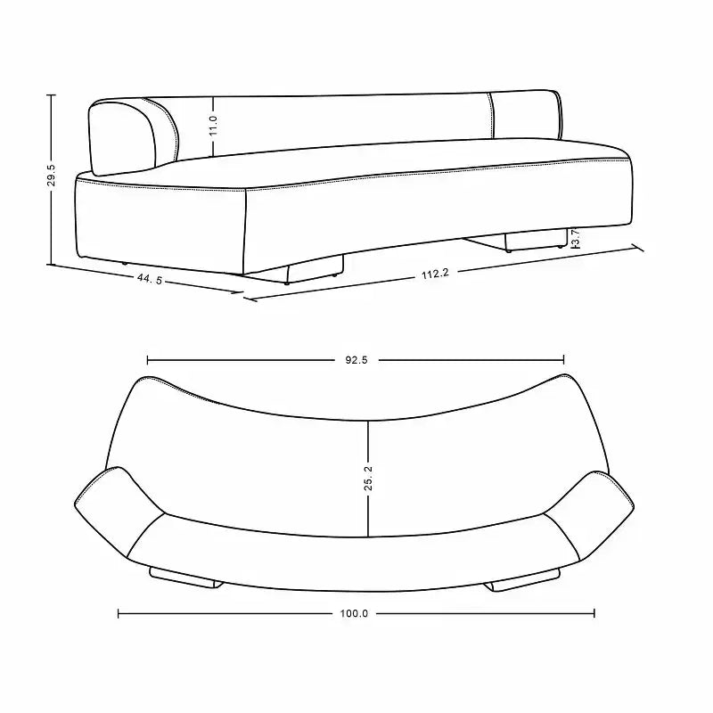 Canapé d'angle Manhattan Comfort Verandah moderne en chenille, 284 cm