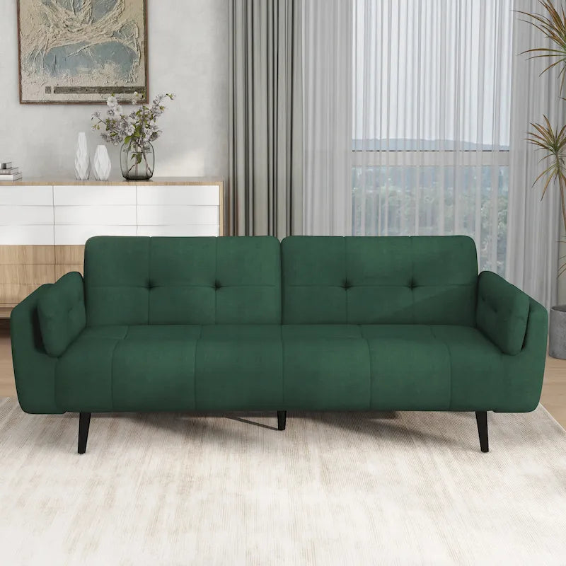 Canapé futon convertible dossier inclinable réglable lit de repos
