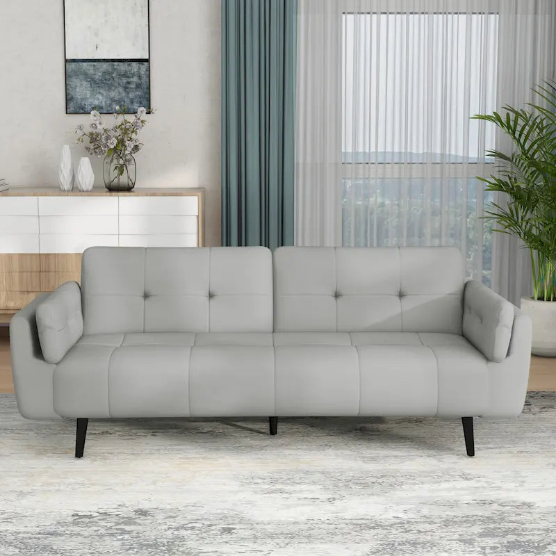 Canapé futon convertible dossier inclinable réglable lit de repos