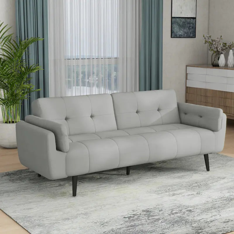 Canapé futon convertible dossier inclinable réglable lit de repos