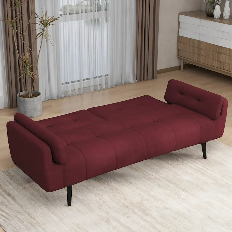 Canapé futon convertible dossier inclinable réglable lit de repos