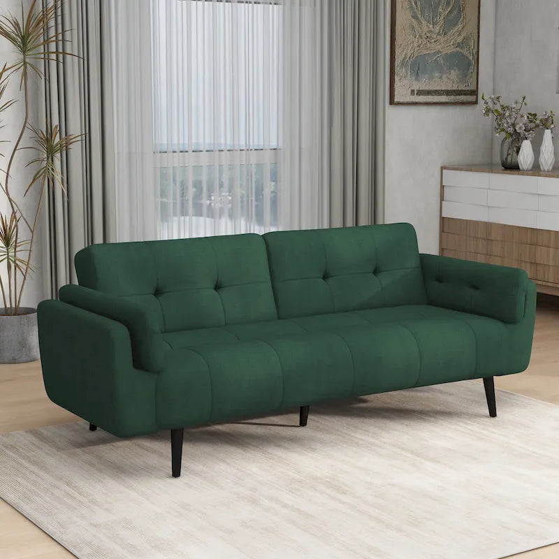 Canapé futon convertible dossier inclinable réglable lit de repos