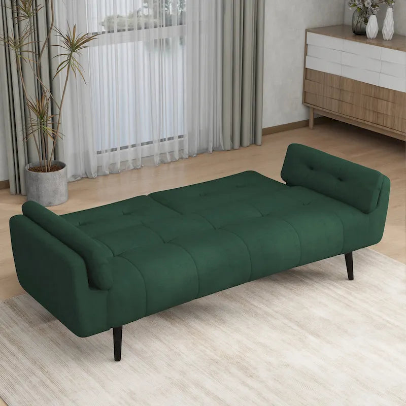 Canapé futon convertible dossier inclinable réglable lit de repos