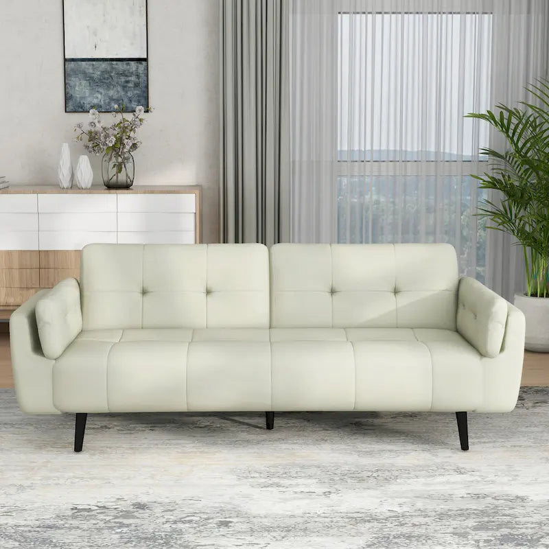 Canapé futon convertible dossier inclinable réglable lit de repos