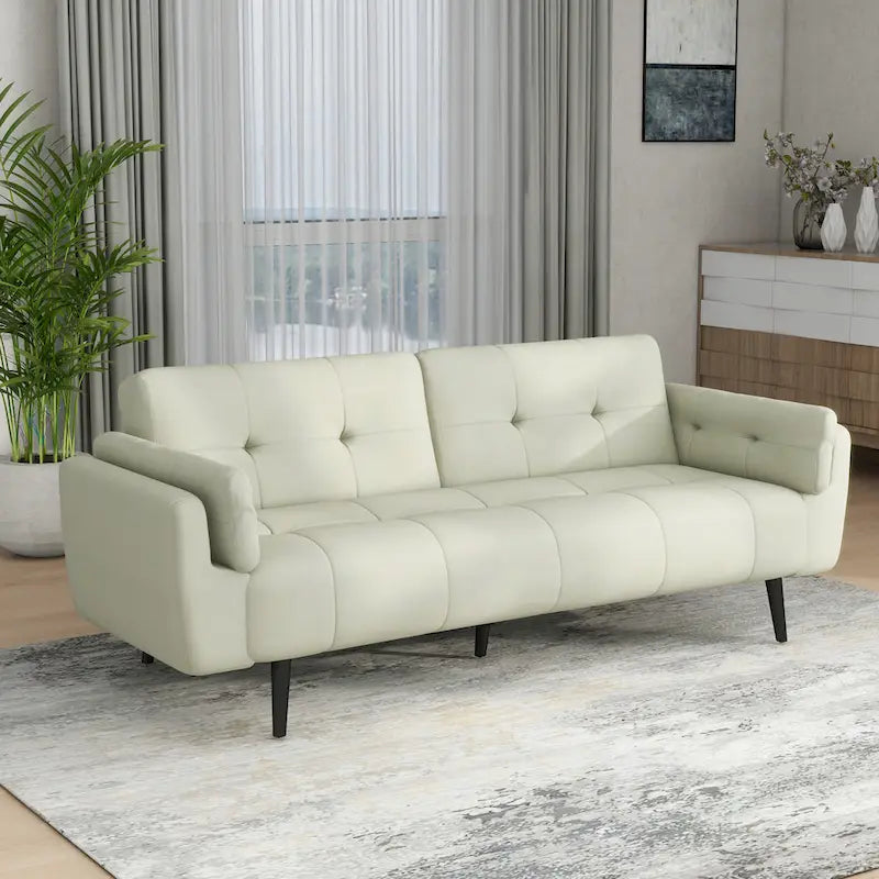 Canapé futon convertible dossier inclinable réglable lit de repos