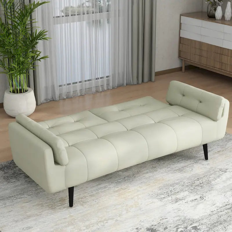 Canapé futon convertible dossier inclinable réglable lit de repos