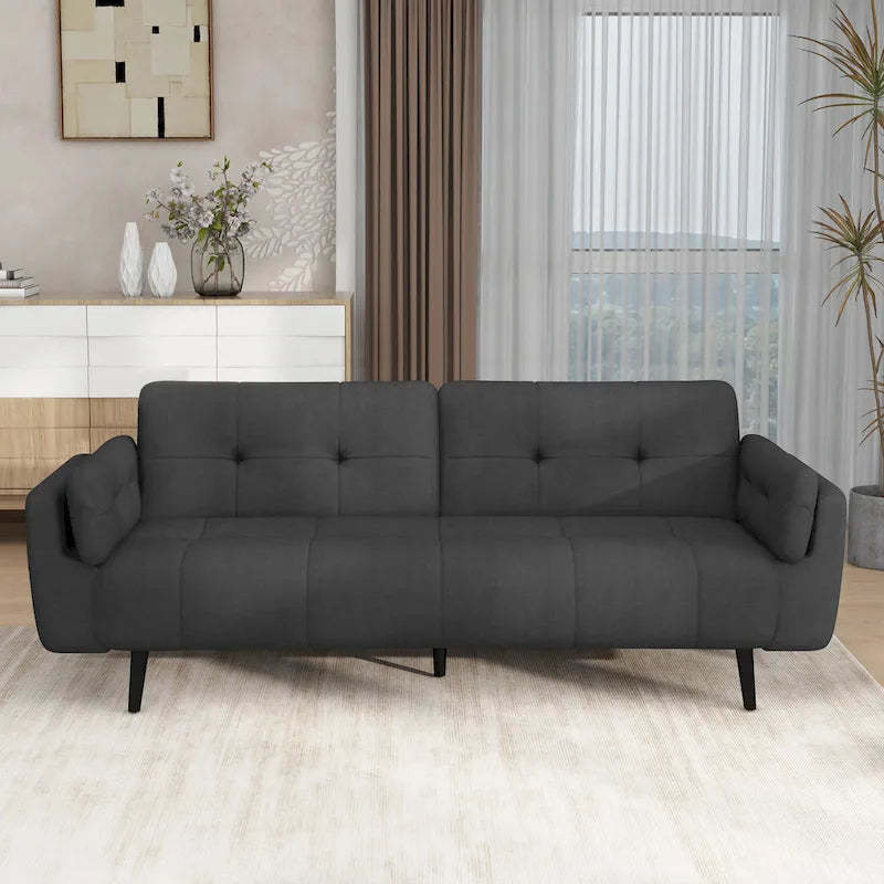 Canapé futon convertible dossier inclinable réglable lit de repos