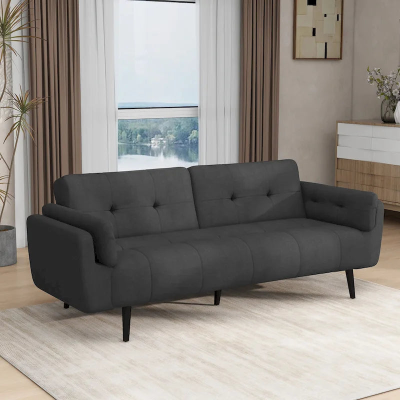 Canapé futon convertible dossier inclinable réglable lit de repos
