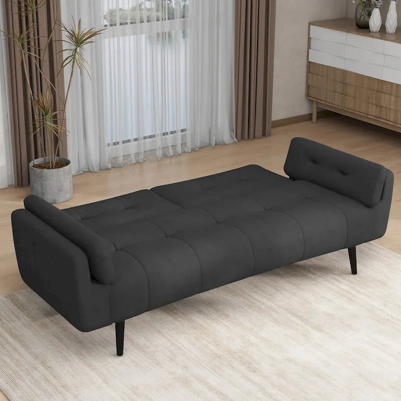 Canapé futon convertible dossier inclinable réglable lit de repos