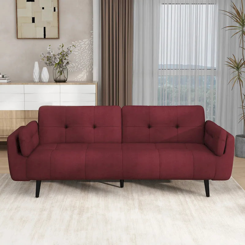 Canapé futon convertible dossier inclinable réglable lit de repos