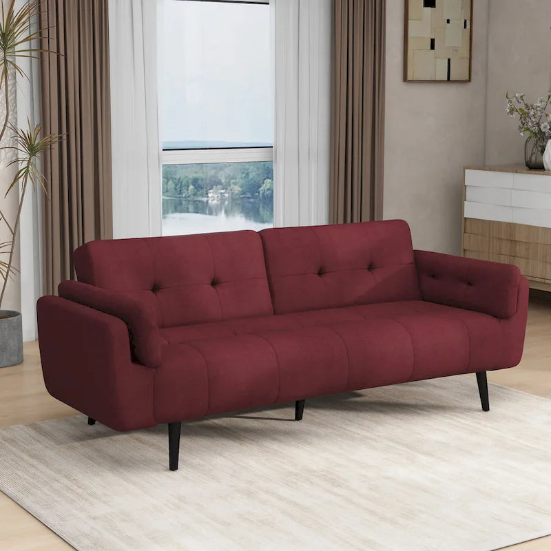 Canapé futon convertible dossier inclinable réglable lit de repos