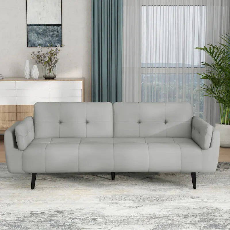 Canapé futon convertible dossier inclinable réglable lit de repos