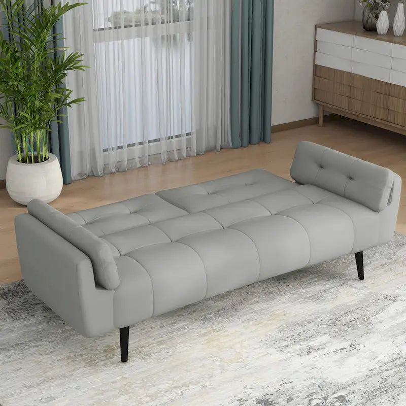 Canapé futon convertible dossier inclinable réglable lit de repos