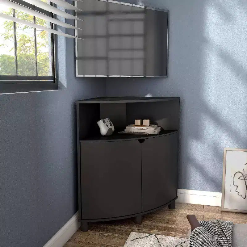 Meuble d'angle d'appoint Oahu miBasics avec lumières LED