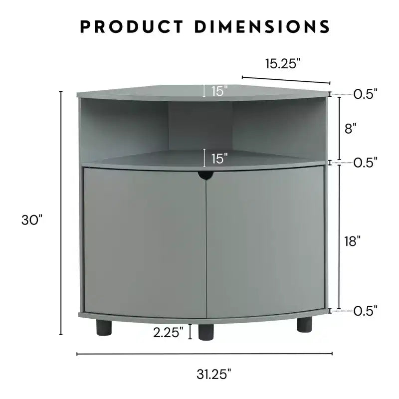 Meuble d'angle d'appoint Oahu miBasics avec lumières LED