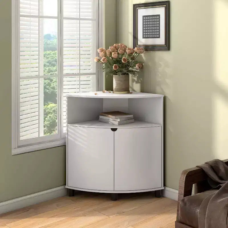Meuble d'angle d'appoint Oahu miBasics avec lumières LED