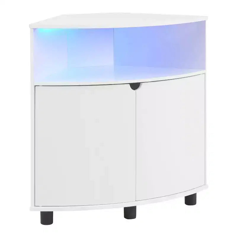 Meuble d'angle d'appoint Oahu miBasics avec lumières LED