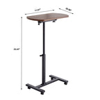 Table d'appoint en C, table de canapé avec cadre en métal et plateau pivotant à 360 degrés réglable en hauteur