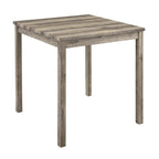 Table carrée en bois massif avec quatre chaises de salle à manger rembourrées
