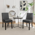 Lot de 2 chaises de salle à manger modernes, chaises de cuisine et de salle à manger rembourrées avec pieds en bois massif, chaises en tissu de lin capitonné