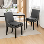 Lot de 2 chaises de salle à manger modernes, chaises de cuisine et de salle à manger rembourrées avec pieds en bois massif, chaises en tissu de lin capitonné