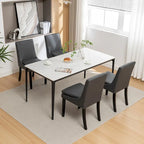 Lot de 2 chaises de salle à manger modernes, chaises de cuisine et de salle à manger rembourrées avec pieds en bois massif, chaises en tissu de lin capitonné