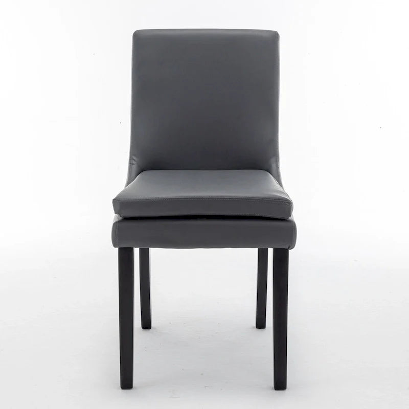 Lot de 2 chaises de salle à manger modernes, chaises de cuisine et de salle à manger rembourrées avec pieds en bois massif, chaises en tissu de lin capitonné