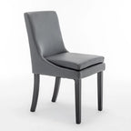 Lot de 2 chaises de salle à manger modernes, chaises de cuisine et de salle à manger rembourrées avec pieds en bois massif, chaises en tissu de lin capitonné
