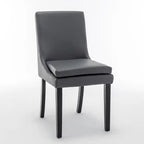 Lot de 2 chaises de salle à manger modernes, chaises de cuisine et de salle à manger rembourrées avec pieds en bois massif, chaises en tissu de lin capitonné